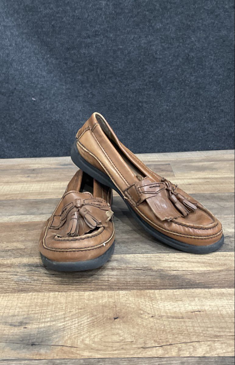 Dockers Brown Leather Tassel Kiltie Moc Toe Loafers Men's Size 10W