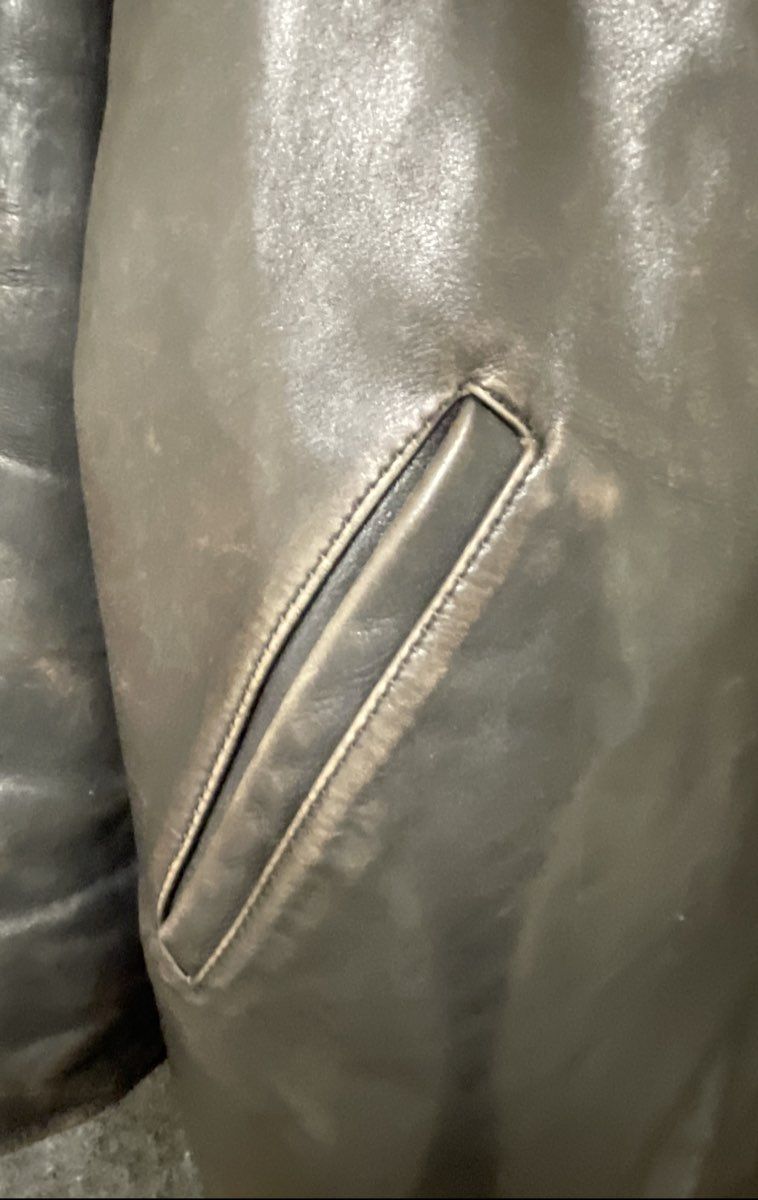 American Base New York Men's Leather Jacket Dark Brown Vintage Y2K Full Zip XXL