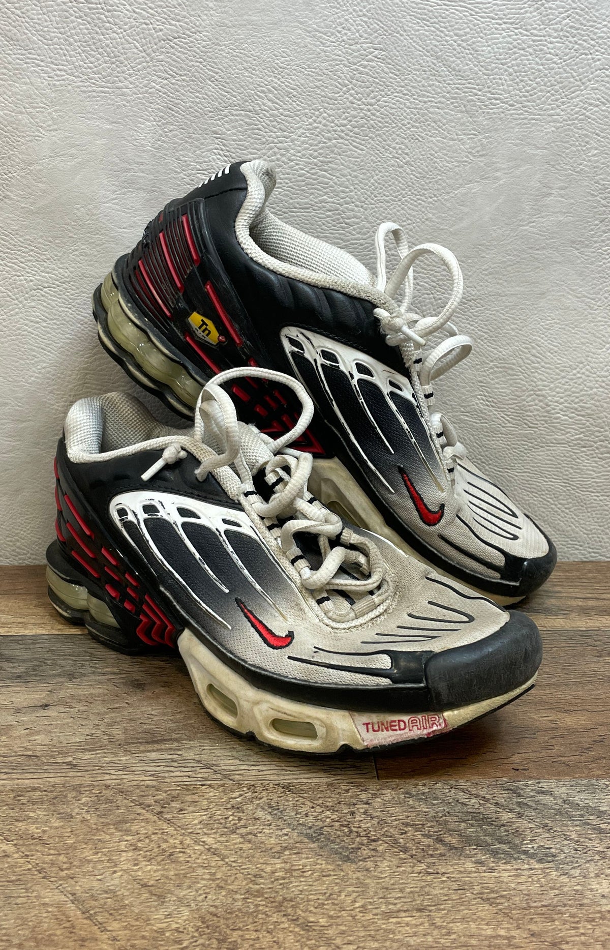 Nike Air Max Plus 3 GS Black White Red CD6871-004 Tuned Air Size 6.5Y