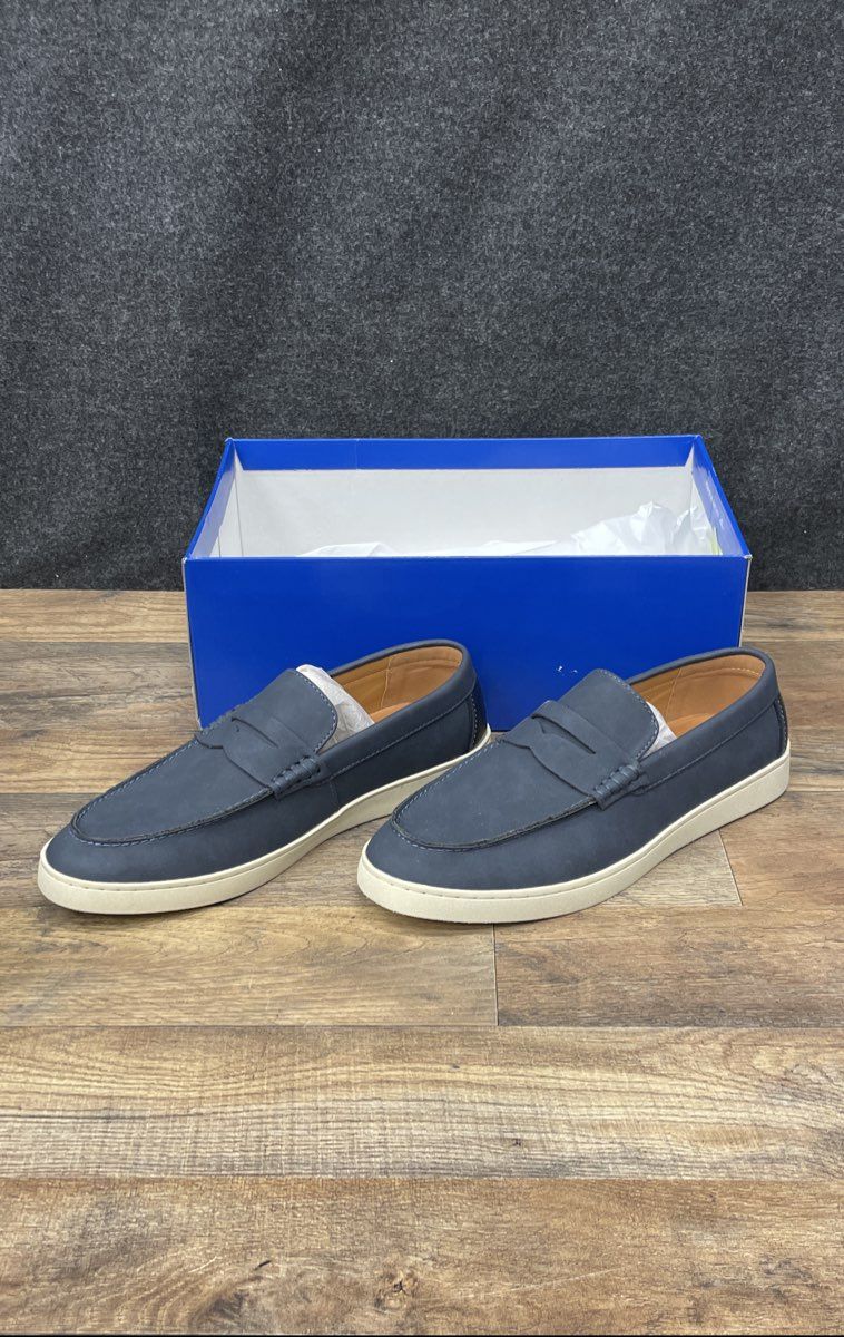 Vince Camuto Navy Blue Suede Penny Loafer Hybrid Sneaker Shoes Men's Size 10