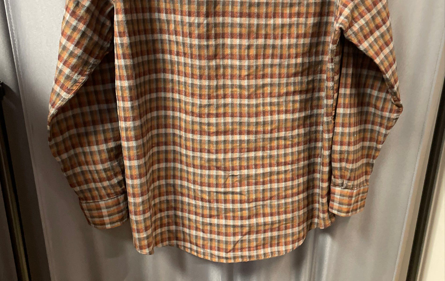 Pendleton Men's Brown Blue Plaid 100% Wool Button Down Shirt Sz L