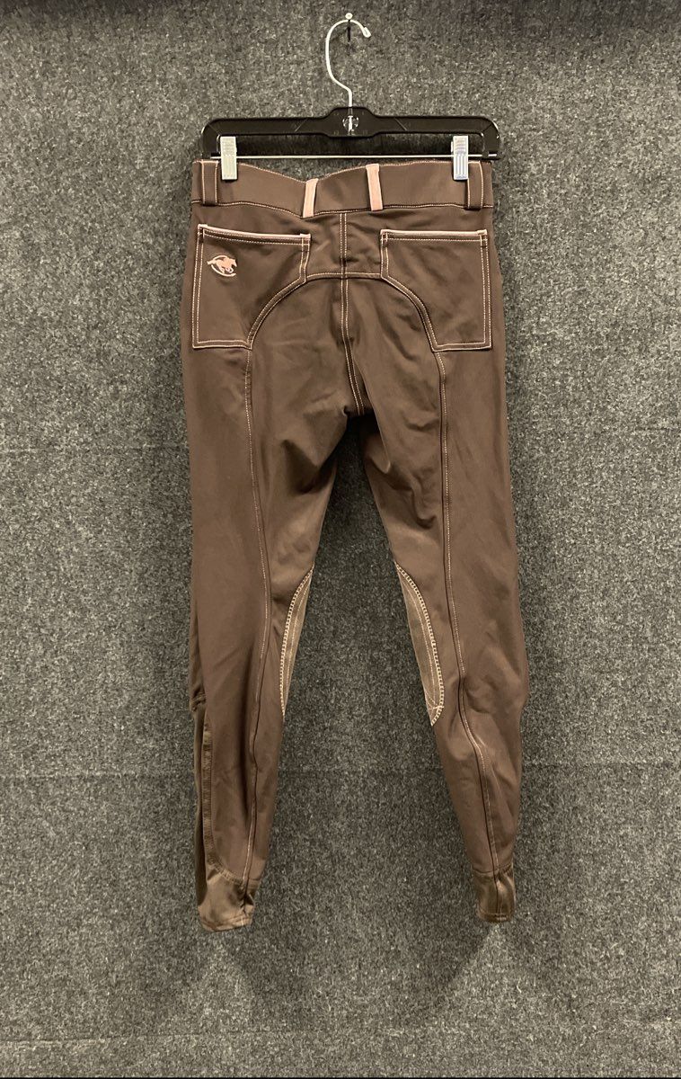 SmartPak Piper Women's Brown Suede Knee Patch Equestrian Riding Breeches Sz 26L