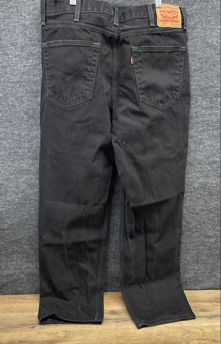 Levi's Men's 550 Relaxed Fit Black Denim Tapered Leg Jeans Sz 38x32