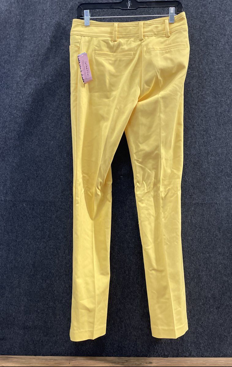 New York & Company Women's Yellow 7th Avenue Straight Leg Pants Size 2 Tall NWT