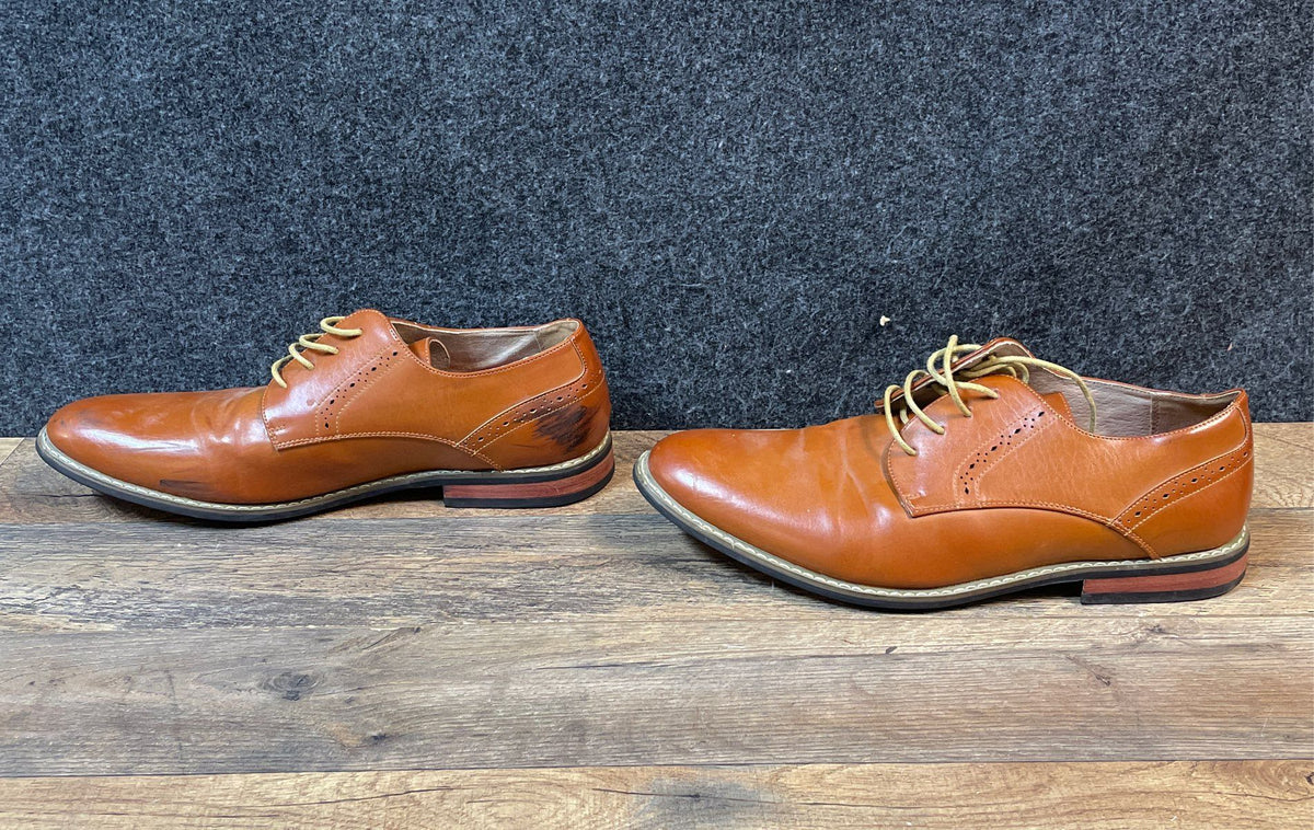 Bruno Marc Prince-16 Tan Brogue Oxford Dress Shoes Men's Size 12