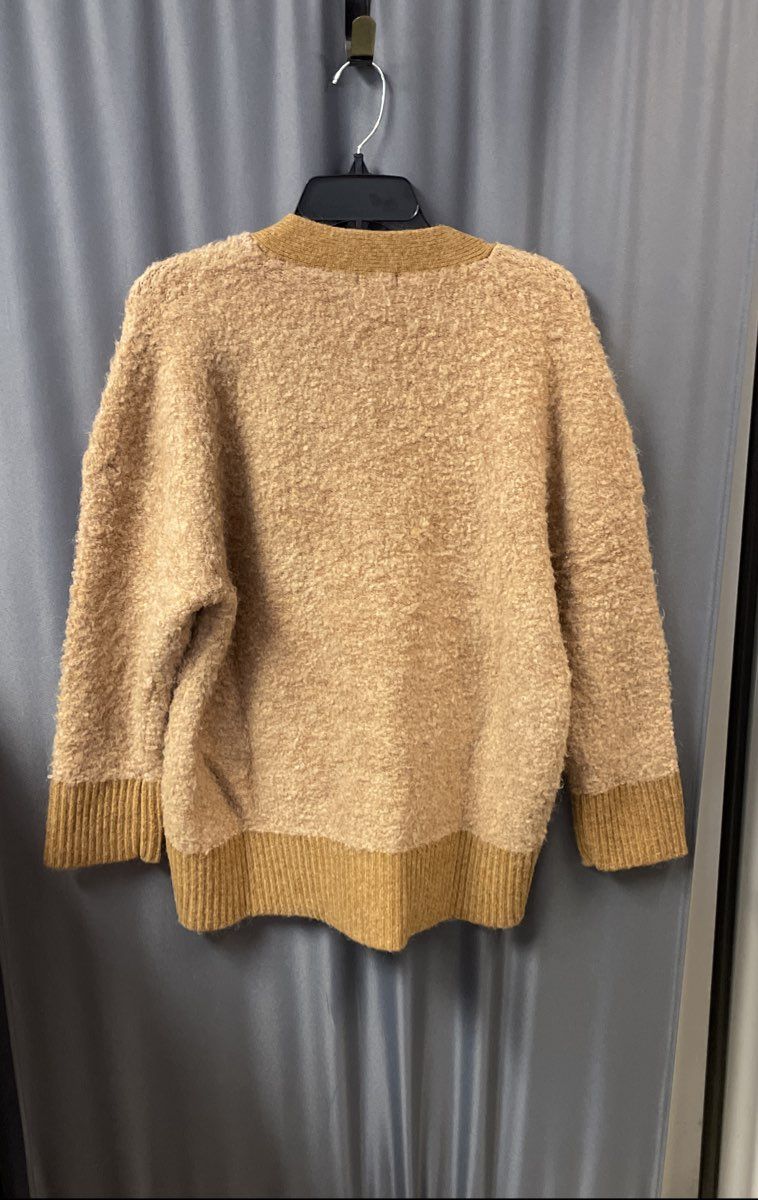 Bluivy Women's Caramel Wool Blend Boucle Button Front Cardigan NWT Sz S/M