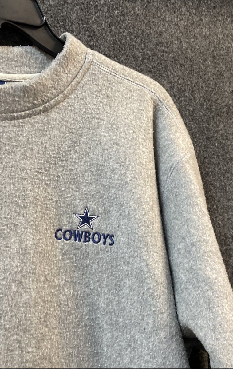 Dallas Cowboys Men's Gray Fleece Pullover Sweater Embroidered Logo Sz L