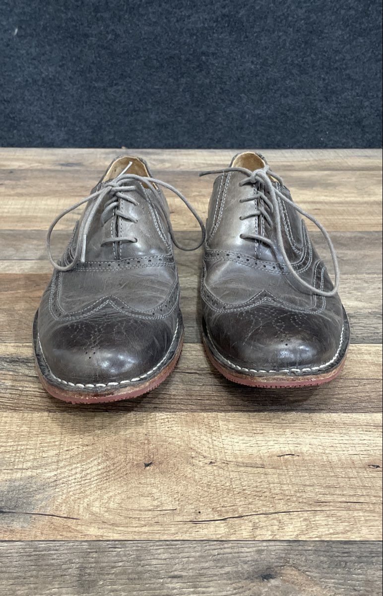 Sebago Brattle Charcoal Gray Leather Wingtip Oxford Shoes Men's Size 11.5D
