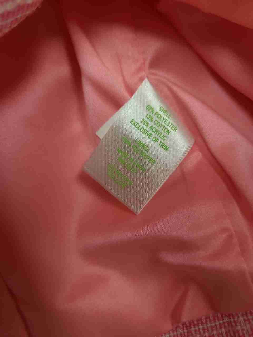 Lilly Pulitzer Women's Pink Cropped Tweed Peter Pan Collar Jacket Sz 6