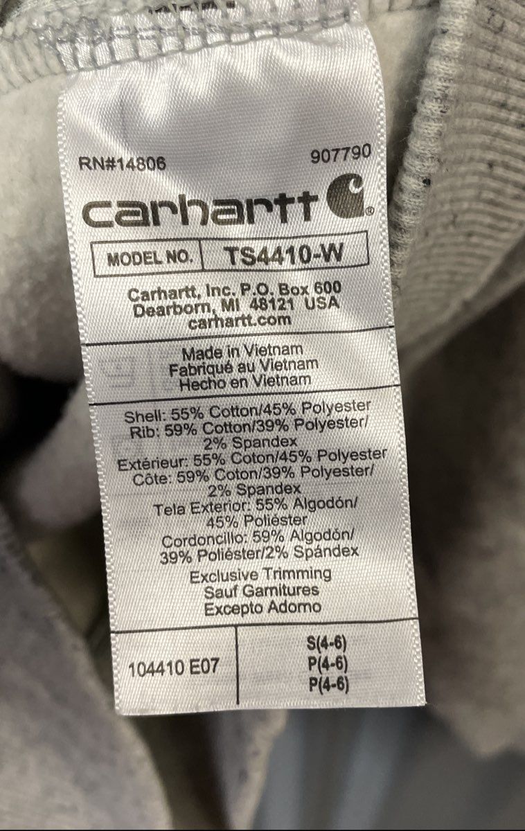 Carhartt Women's Relaxed Fit Crewneck Sweatshirt Heather Gray Logo Sz S (4-6)