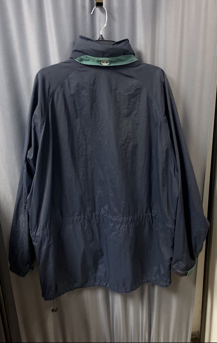 Vintage 90s Timberland Men's Blue Green Hooded Windbreaker Jacket Sz XL