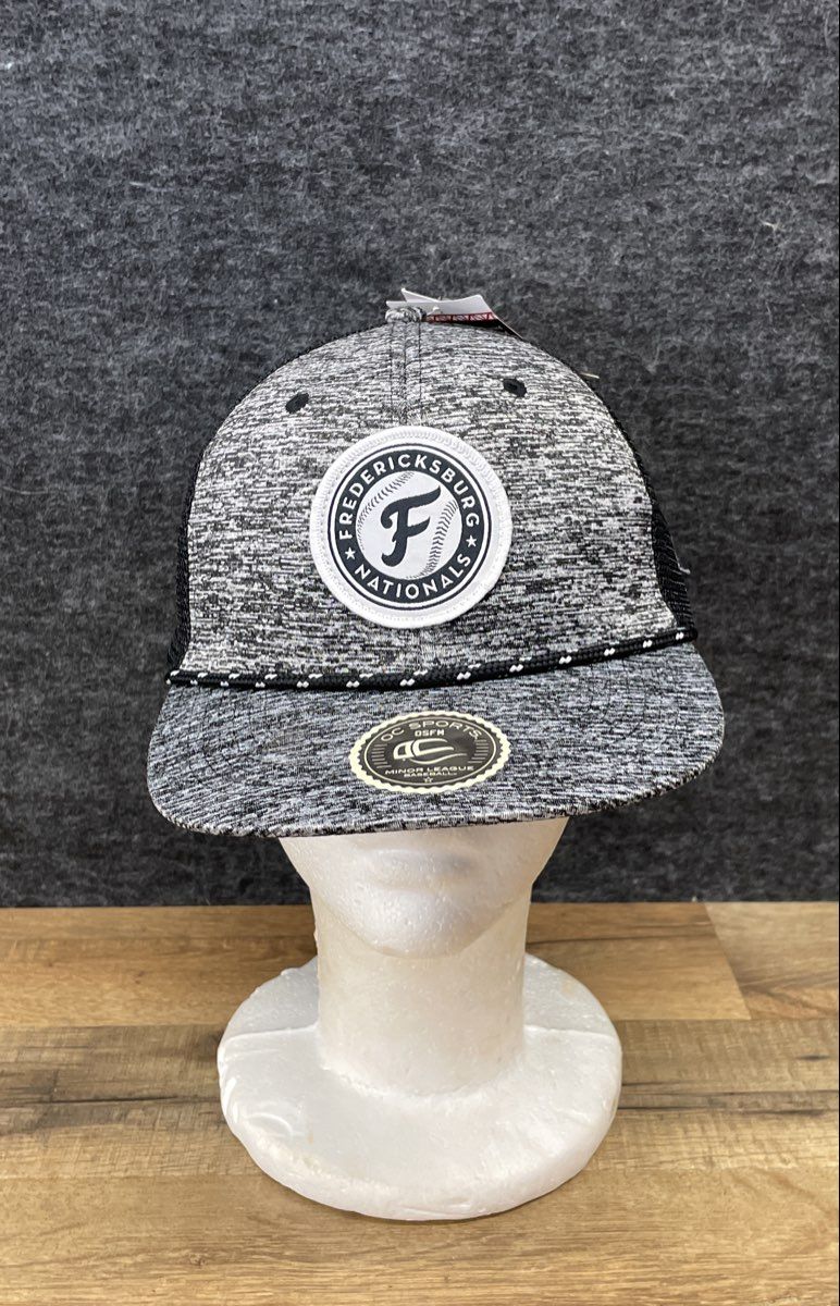 NWT OC Sports Fredericksburg Nationals Trucker Hat Black Gray Snapback MiLB OSFM