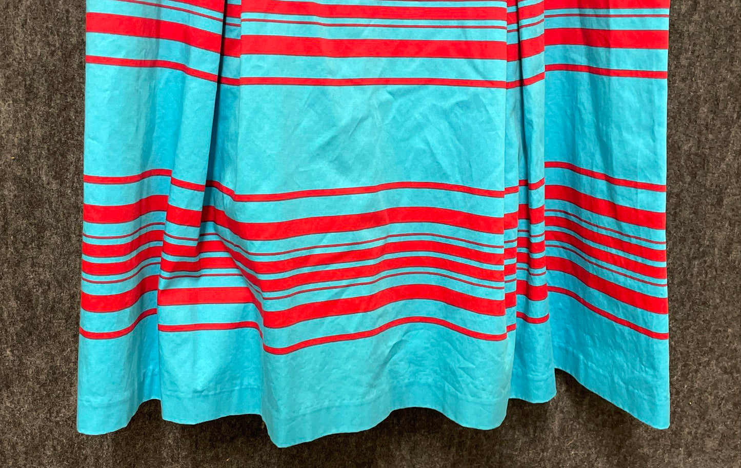 Talbots Women's Blue Red Striped Sleeveless Fit Flare A-Line Pleated Dress Sz 4