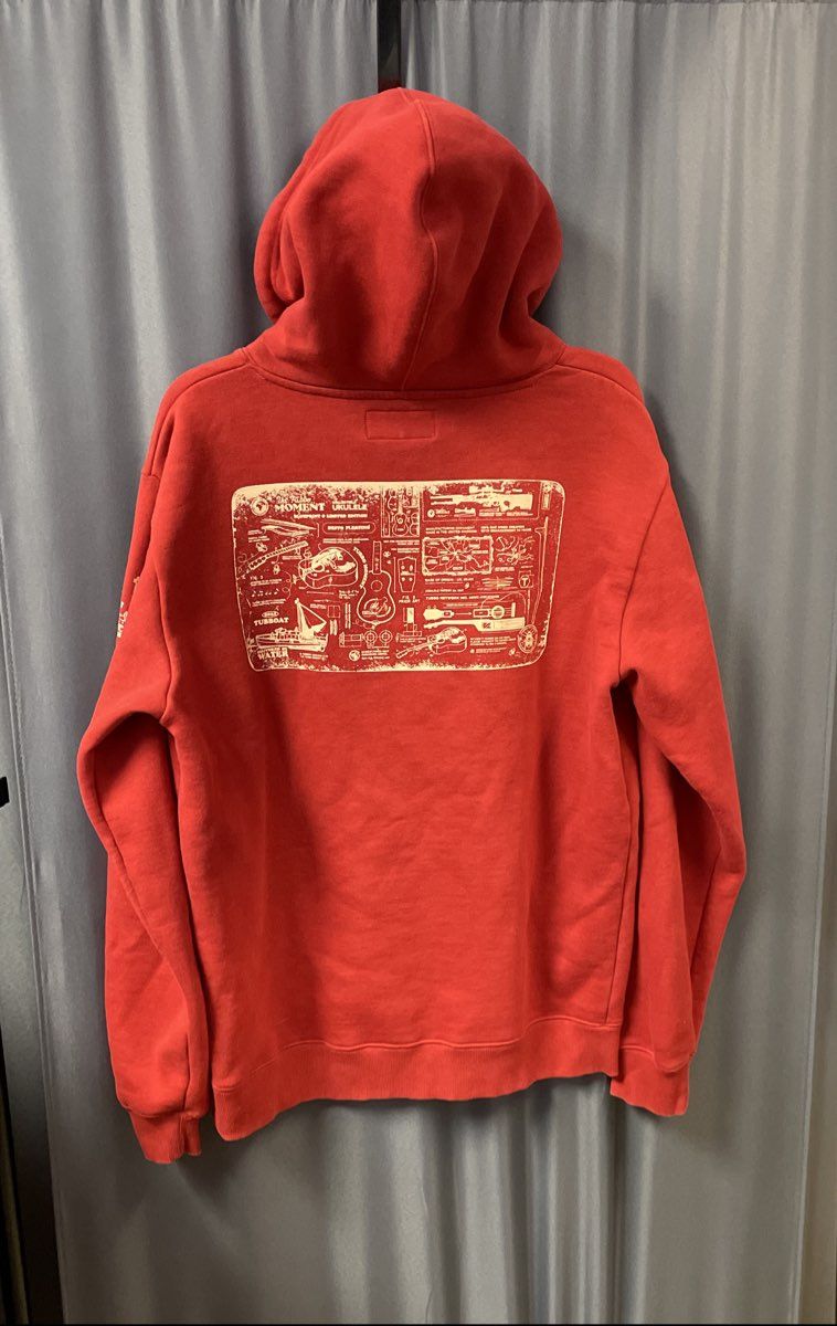 The Tubbo Moment Men's Red Ukulele Blueprint Limited Edition Hoodie Sz L