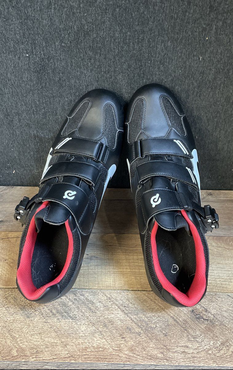Peloton Road Indoor Cycling Shoes Black White Red Size 47 US Men's 13