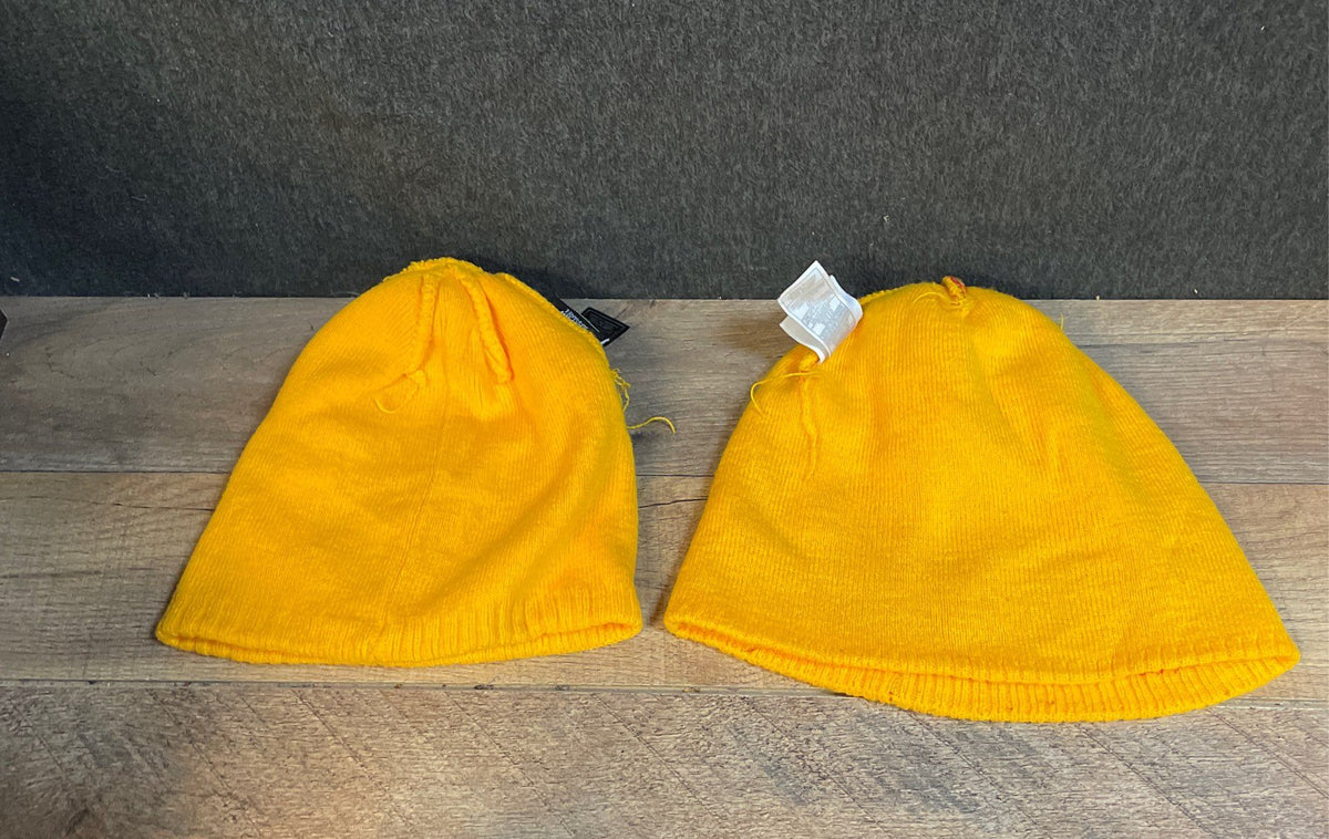 NFL Team Apparel Youth Kansas City Chiefs Beanies Lot 2 Red Yellow Knit Hats