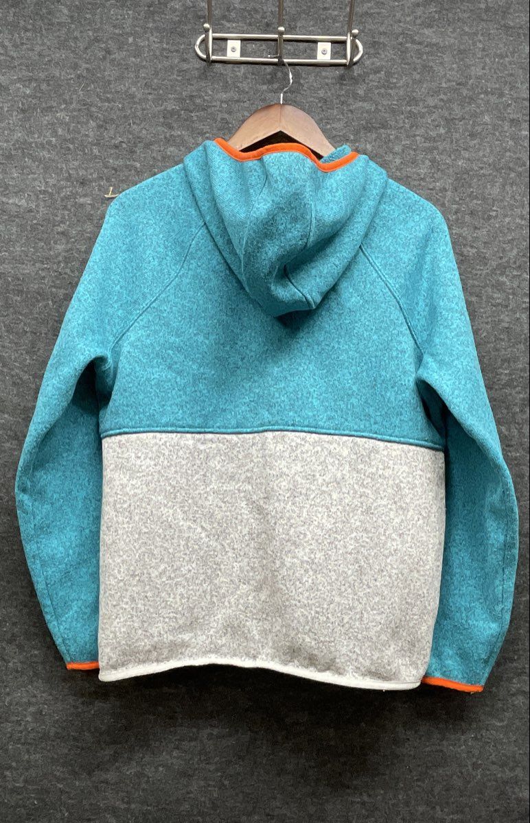 L.L. Bean Women's Colorblock Fleece Hoodie Teal/Gray Sz L REG