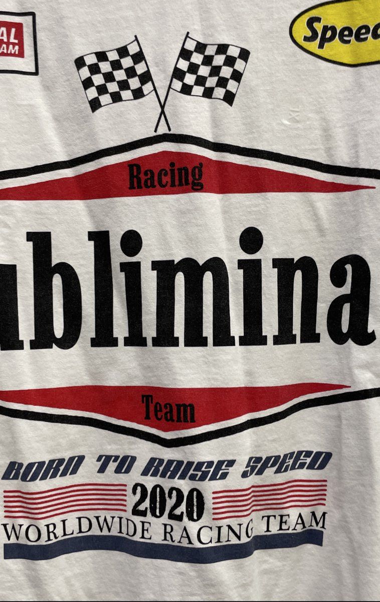 PacSun Men's White Subliminal Racing Team Graphic T-Shirt Speedway Sz XL NWT