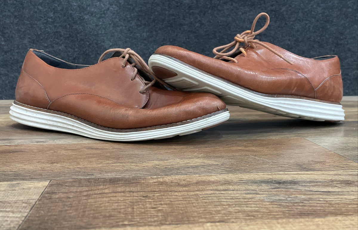 Cole Haan OriginalGrand Brown Leather Plain Toe Oxford Shoes Size 9B