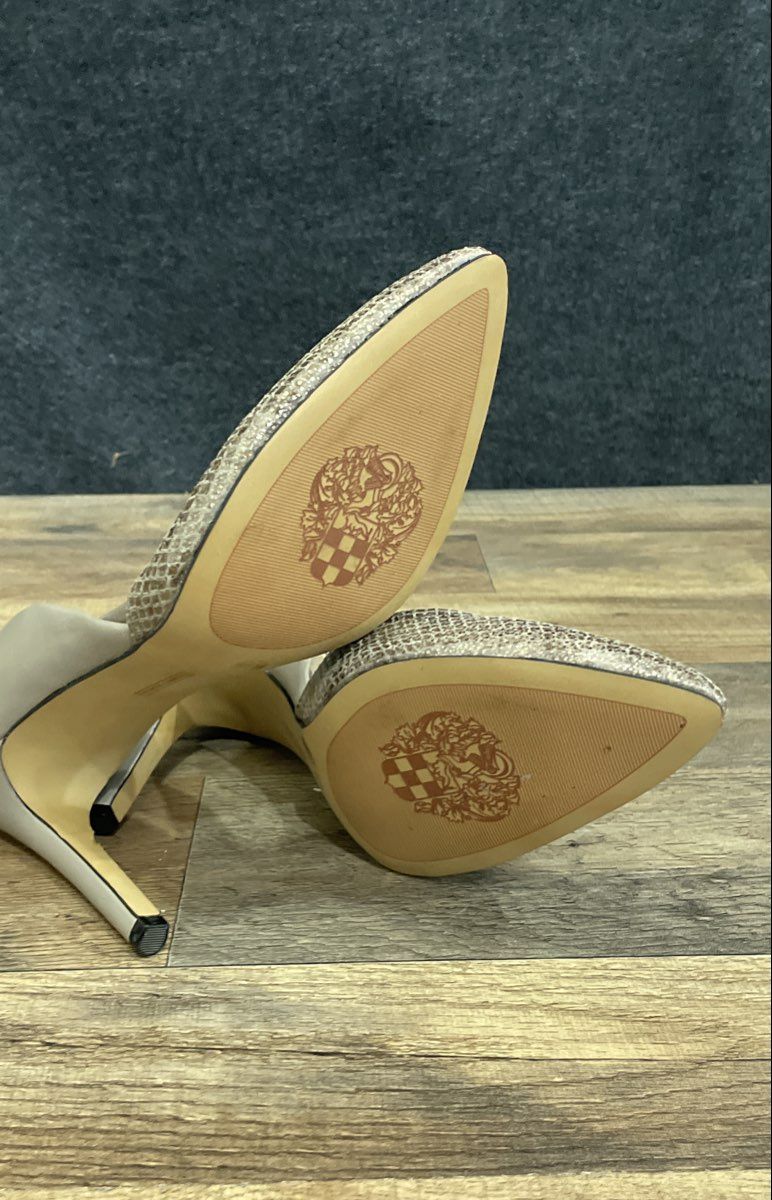 Vince Camuto Grey Snakeskin Pointed Toe D'Orsay Pumps Women's Size 8