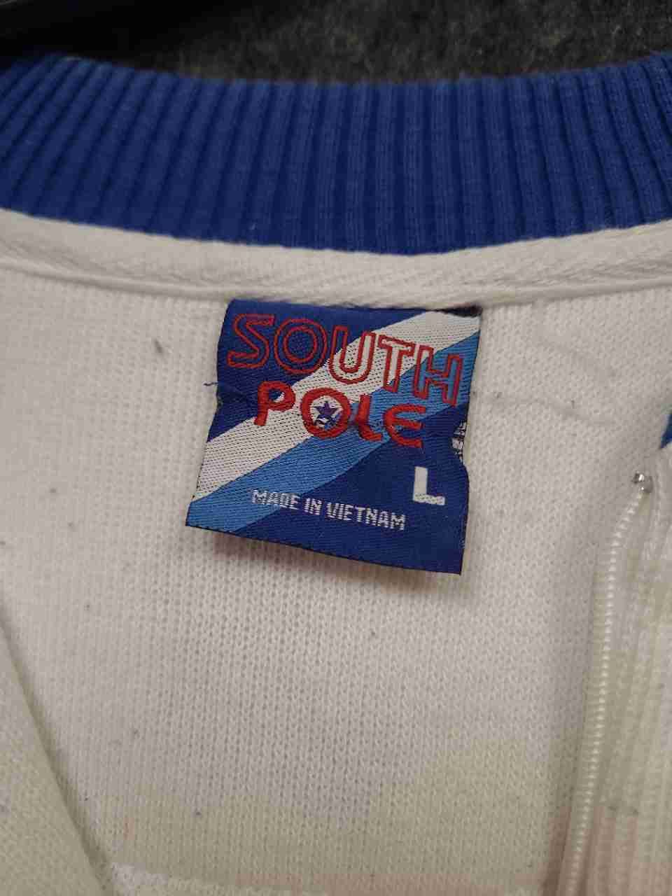 Vintage 90s South Pole Y2K Streetwear 1/4 Zip Embroidered Pullover Sz L