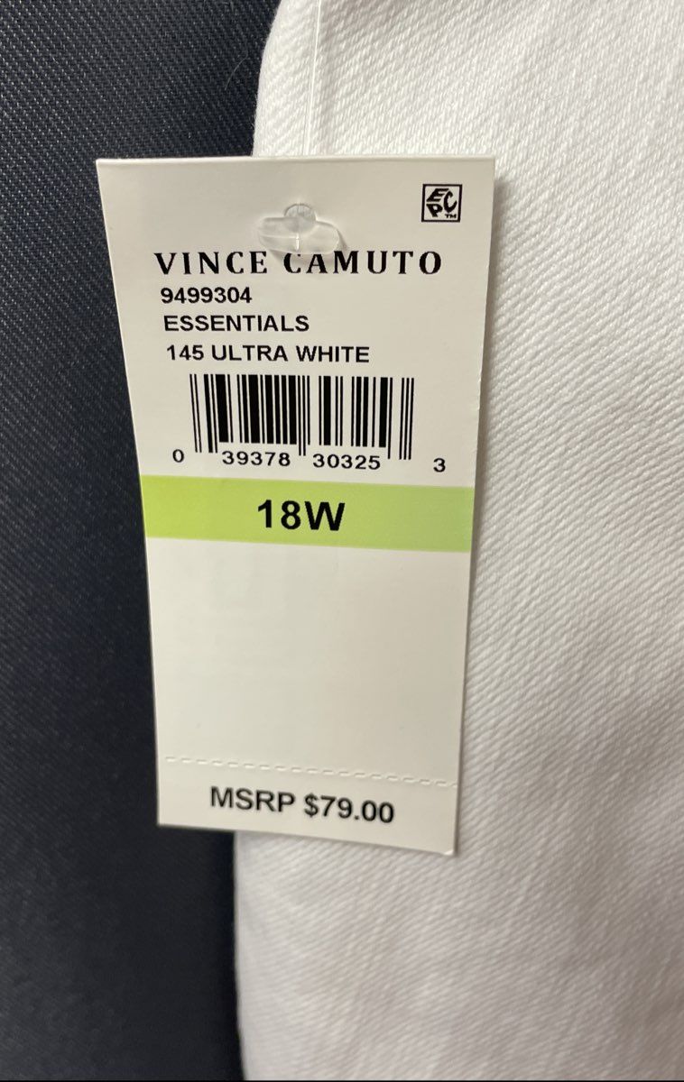Vince Camuto Women's Ultra White Skinny Jeans Essentials Size 18W NWT