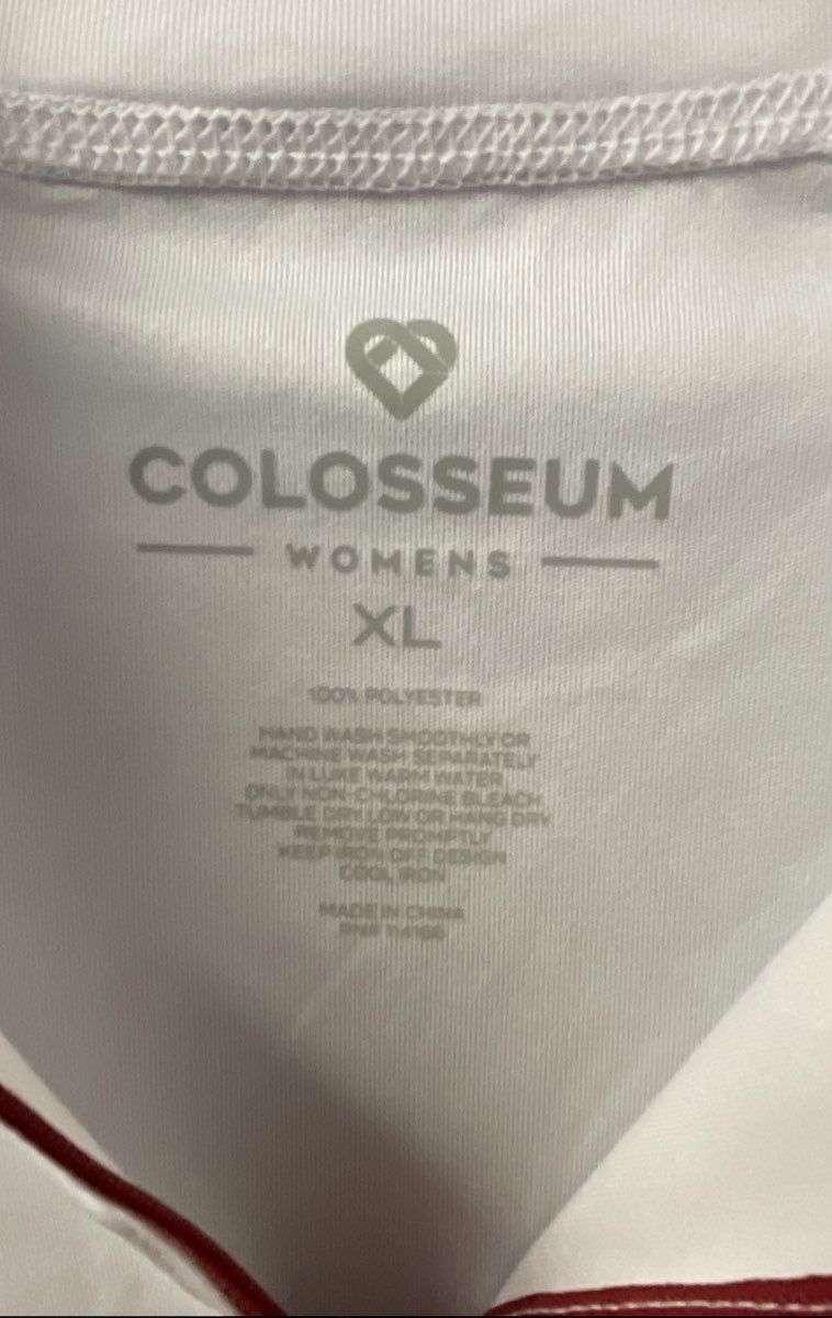 Colosseum Women's Oklahoma Sooners 1/4 Zip Pullover White Gray Ombre NWT XL