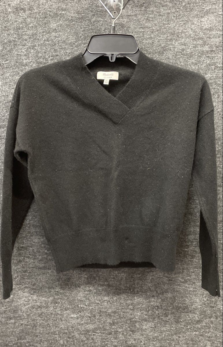 Madewell Women's Black Cashmere V-Neck Sweater Long Sleeve Size XS