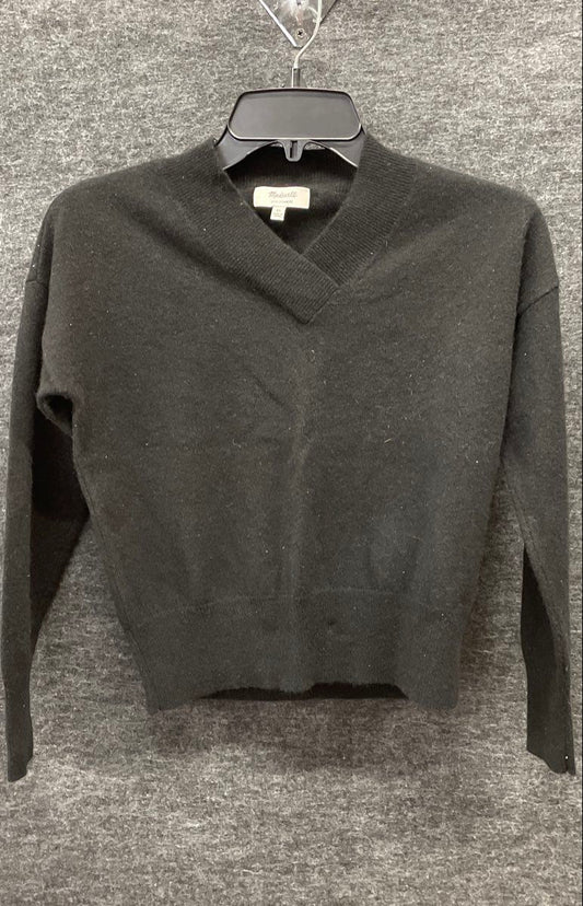 Madewell Women's Black Cashmere V-Neck Sweater Long Sleeve Size XS