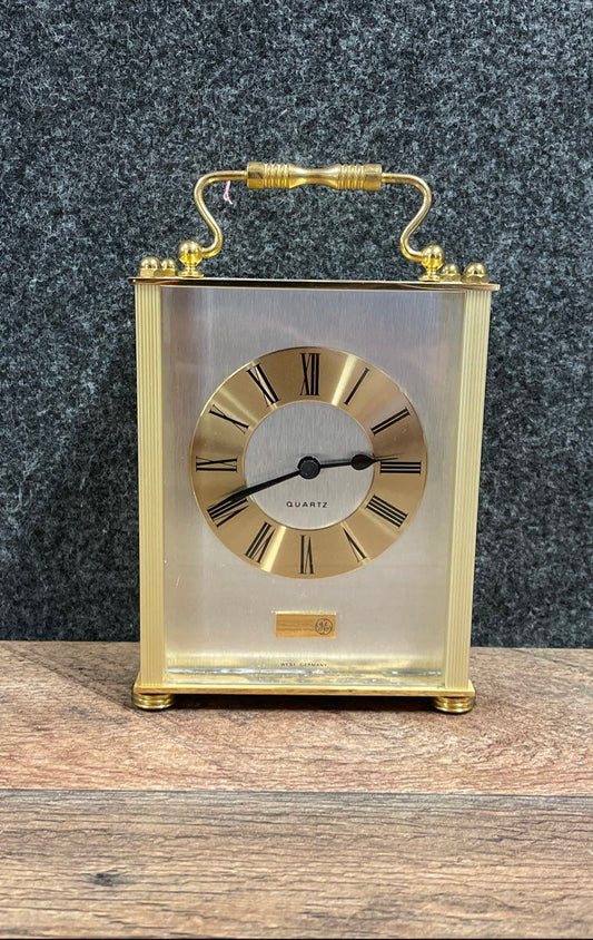 General Electric GE Carriage Clock Brass West Germany Quartz Vintage