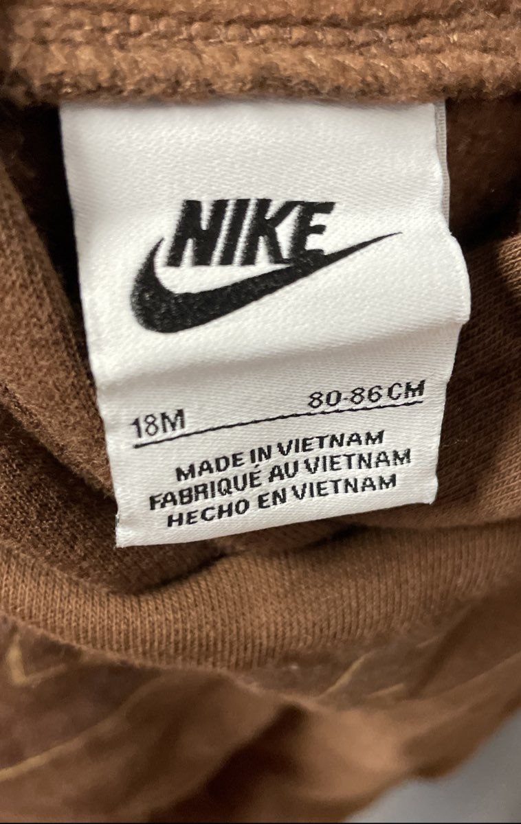 Nike Baby Brown Logo Hoodie and Sweatpants Fleece Sweat Suit Sz 18M