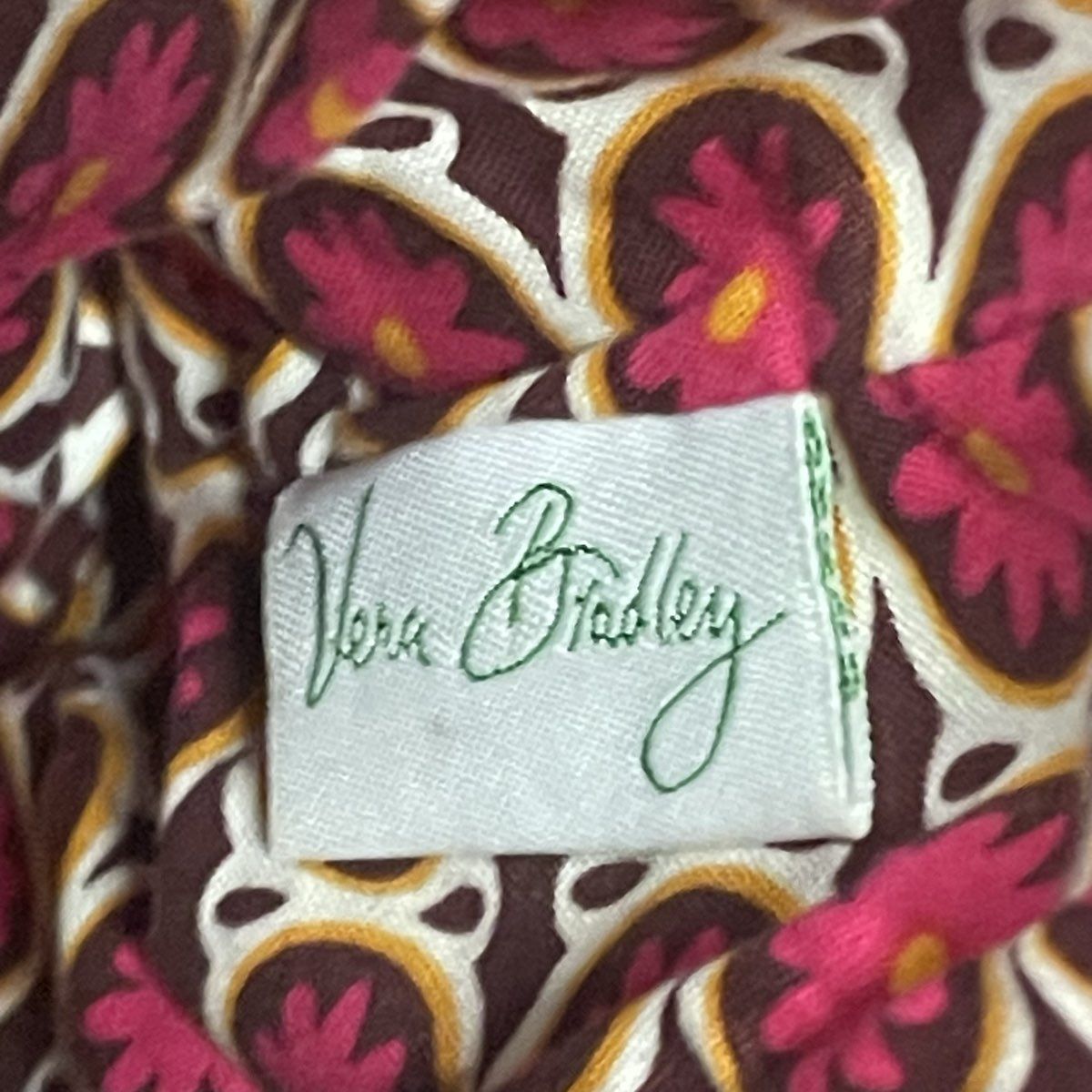 Vera Bradley Carnaby Quilted Shoulder Bag Floral Pink Orange Brown Vintage