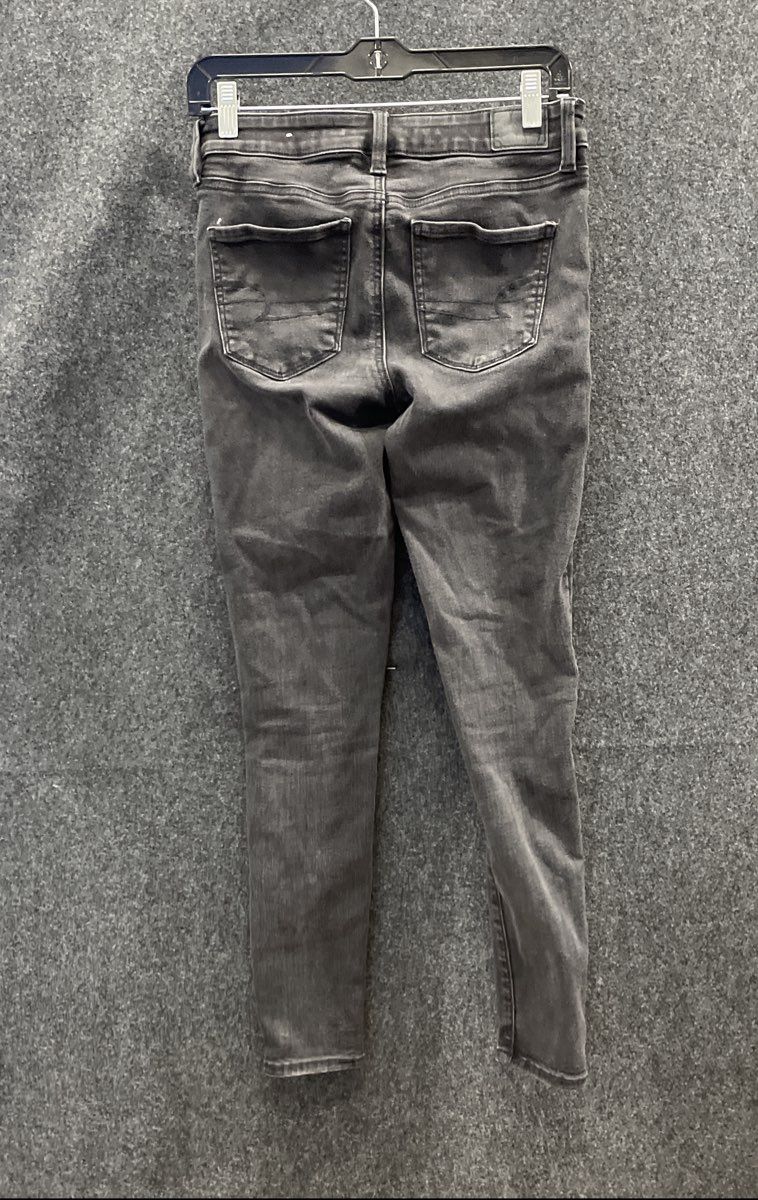 American Eagle Women's Black Ne(x)t Level Stretch Skinny Jeans Sz 4 Regular