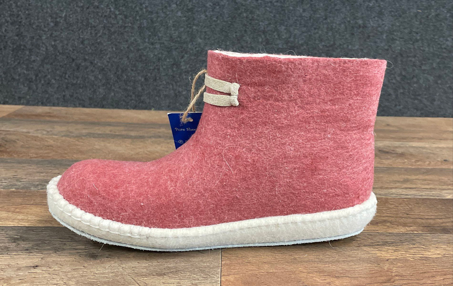 Zulag Pure Sheep Wool Felted Bootie Slippers Rose Pink Made in Mongolia Size 37
