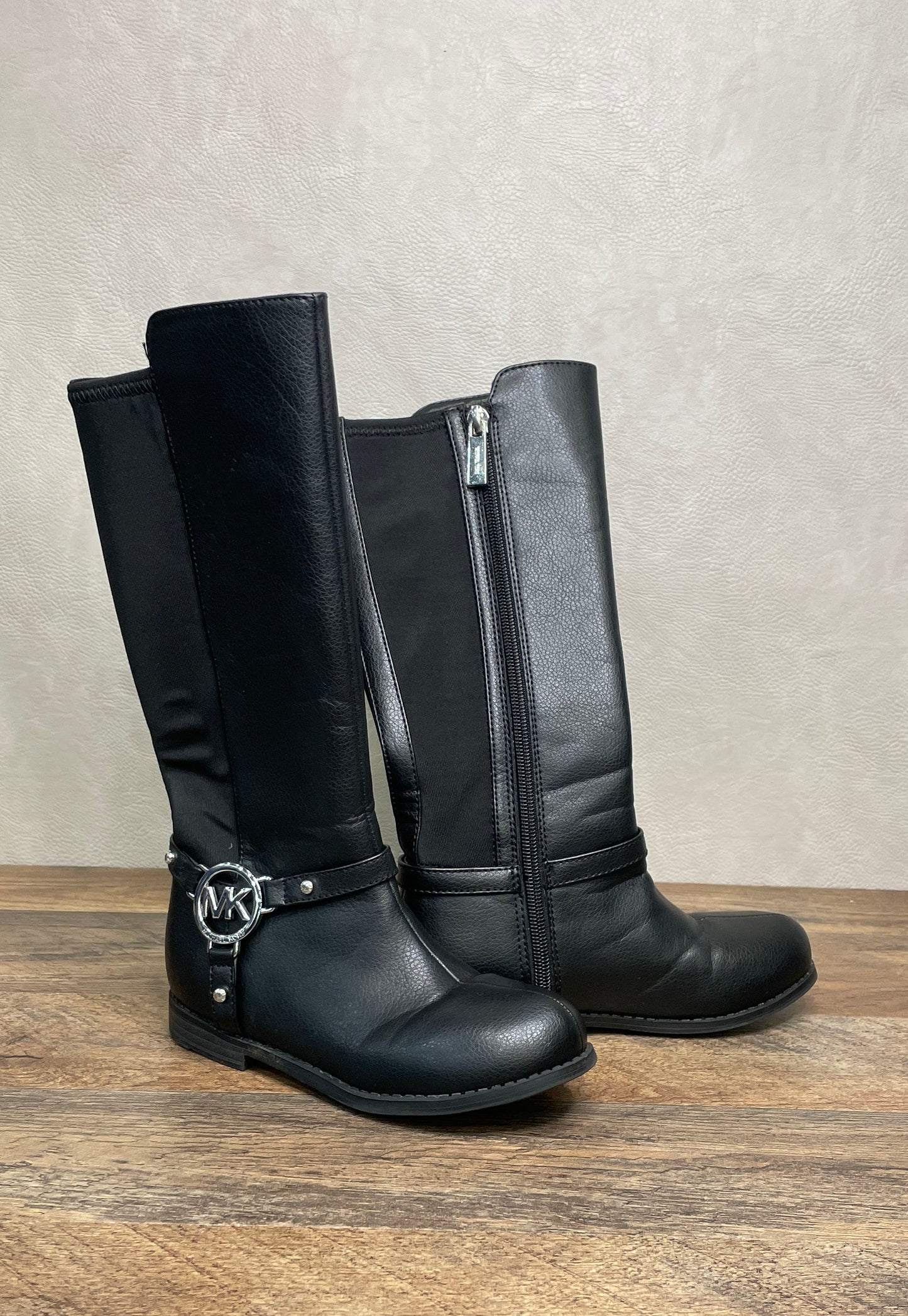 Michael Kors Kids Emma Kaya 2 Black Knee High Riding Boots Size 12