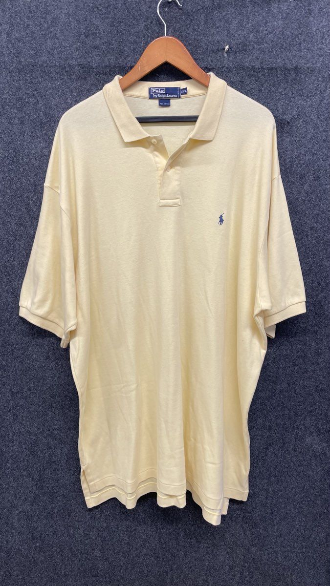 Polo Ralph Lauren Men's Polo Shirt Yellow Short Sleeve Vintage 90s Sz XXL