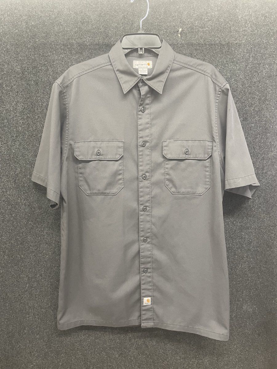 Carhartt Men's Gray S223 Fort Short Sleeve Button Up Work Shirt Sz L