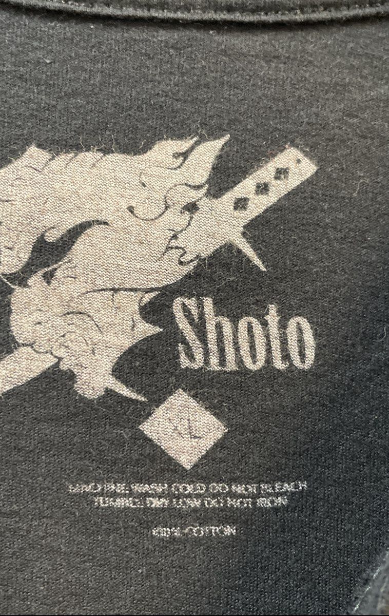 Shoto Men's T-Shirt Black VTuber Anime Graphic Kanji Knife Logo Size Large