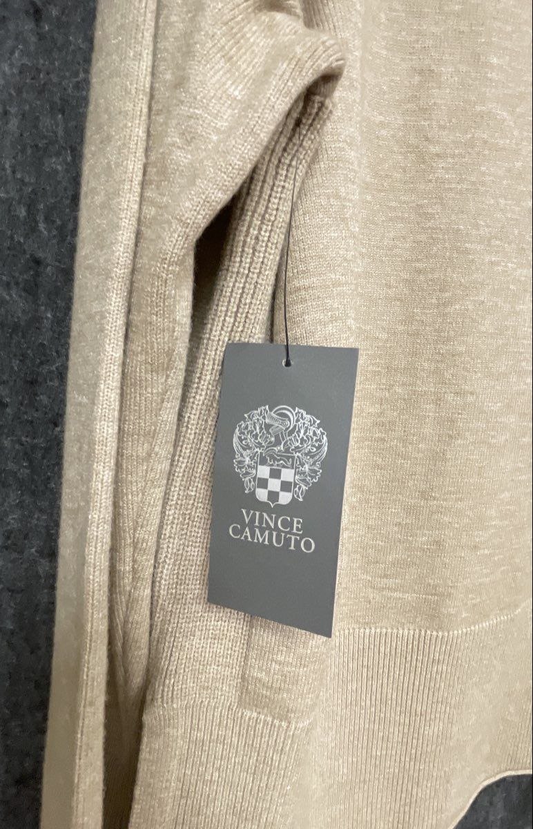 Vince Camuto Women's Warm Oatmeal Heather Cowl Neck Sweater Sz PL NWT