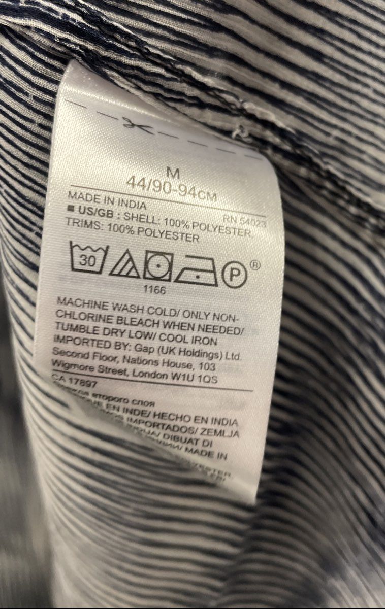 Banana Republic Women's Blouse Blue White Stripe Ruffle Tie Neck Size M