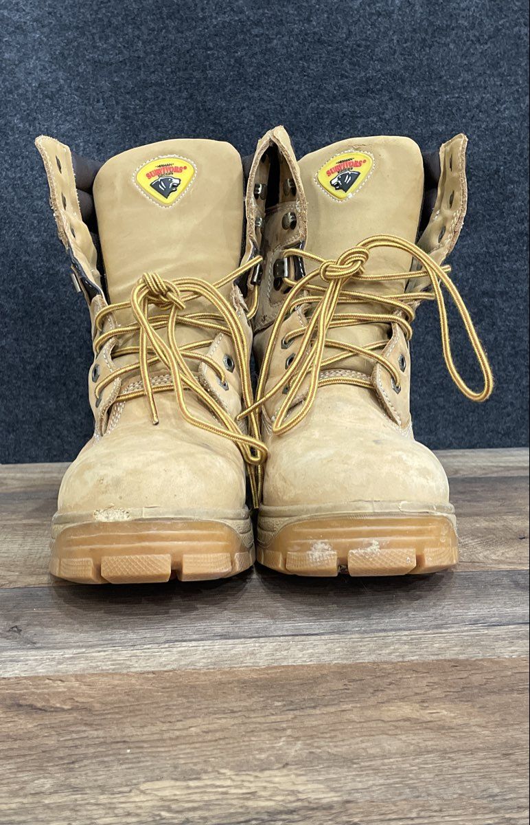 Herman Survivors Tan Men's Leather Lace Up Work Boots Size 9