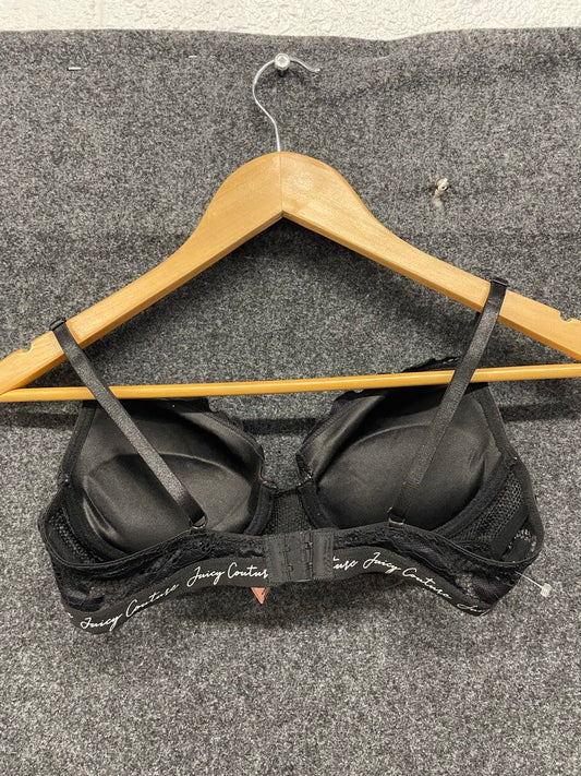 Juicy Couture Women's Black Floral Lace Push Up Bra Sz 34C