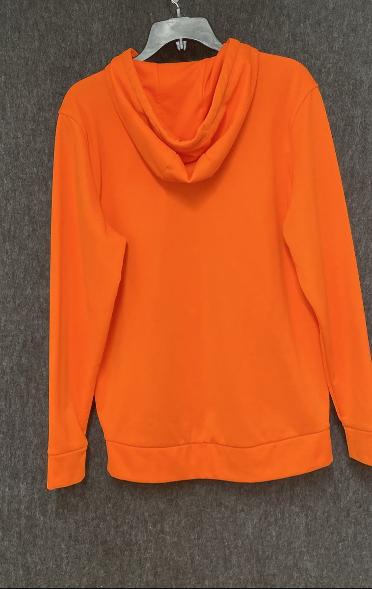 Under Armour Men's Orange Armour Fleece Vertical Wordmark Hoodie Sz M