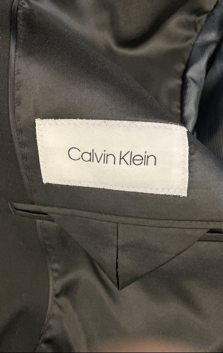 Calvin Klein Men's Black 2-Button Stretch Blazer Suit Jacket Sport Coat Sz 46L
