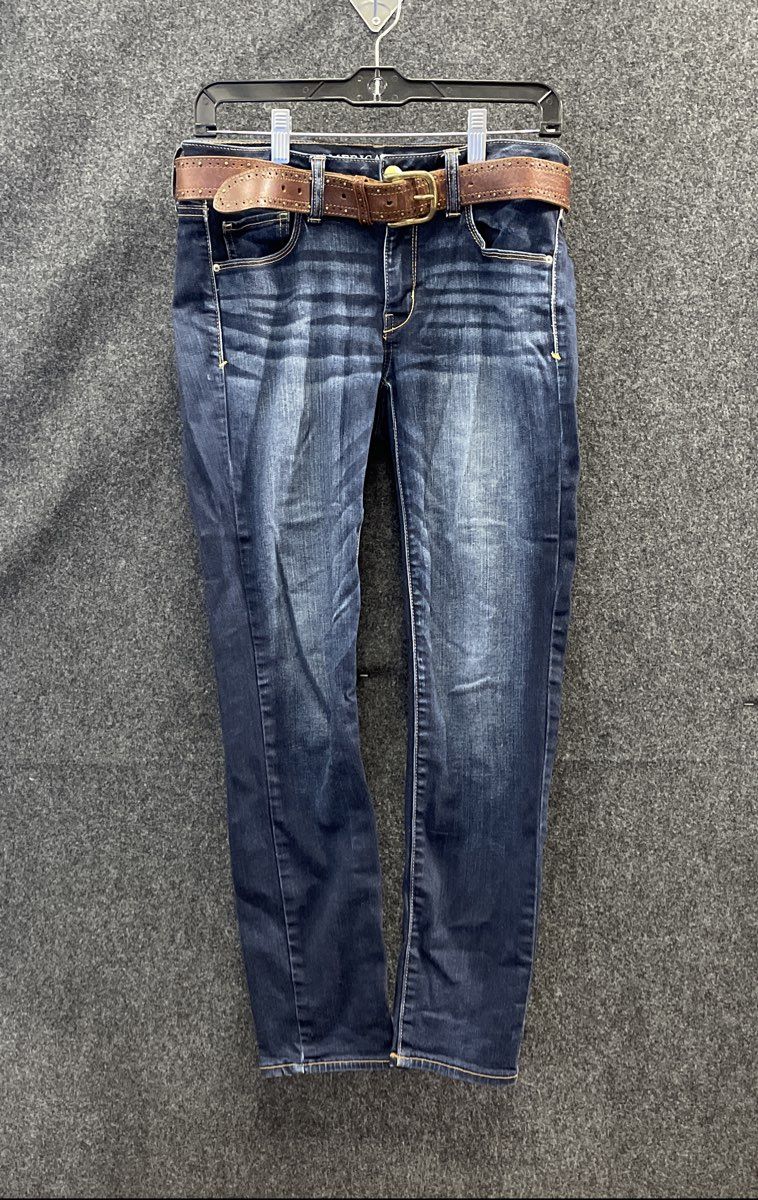 American Eagle Women's Super Stretch Dark Wash Skinny Blue Jeans Size 6 Short