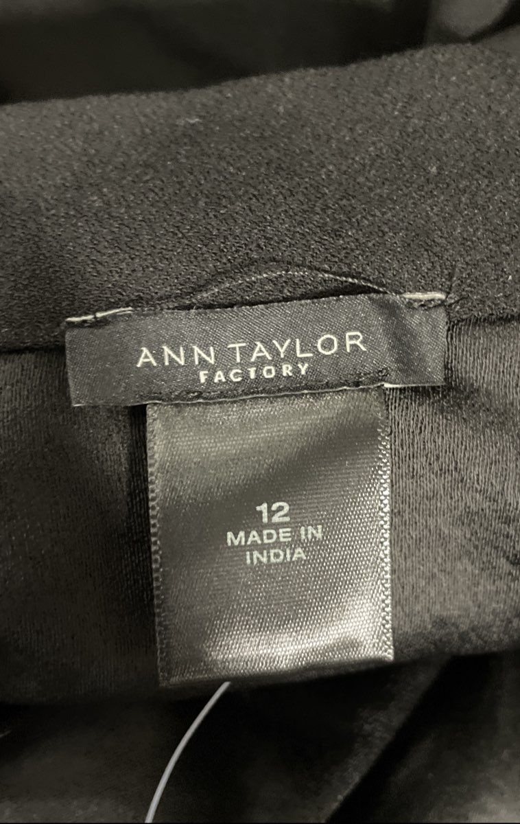 Ann Taylor Women's Black Off the Shoulder Elastic Waist Midi Dress Sz 12 NWT