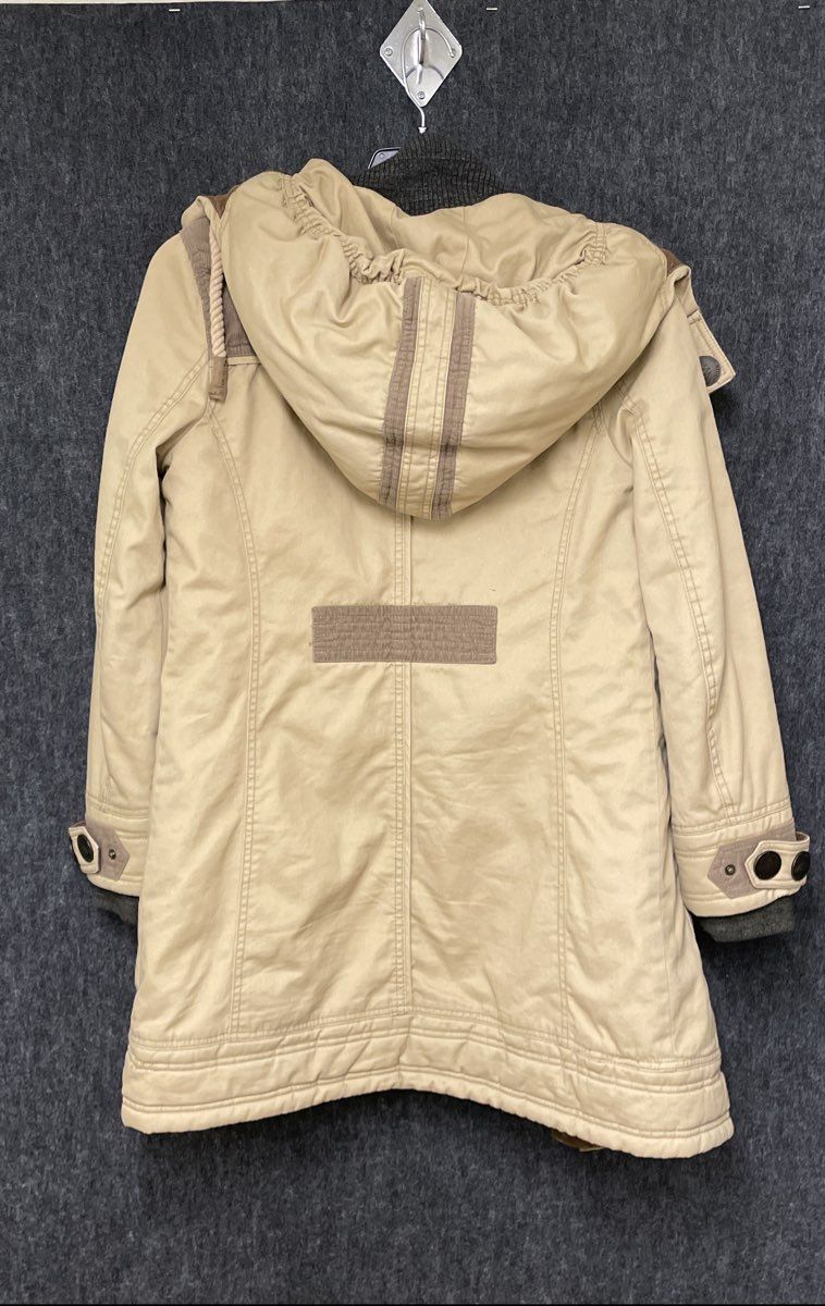 Black Rivet Women's Explorer Coat Khaki Faux Fur Lined Corduroy Hooded XS
