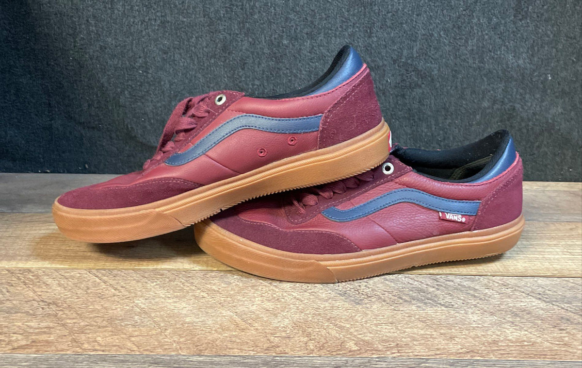 Vans Gilbert Crockett Pro Burgundy Navy Blue Gum Skate Shoes Size 7.5