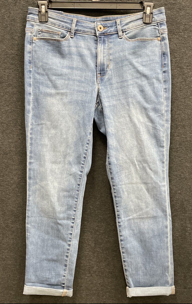J. Jill Women's Straight-Leg Ankle Boyfriend Jeans Brooklyn Wash Blue Sz 10P NWT