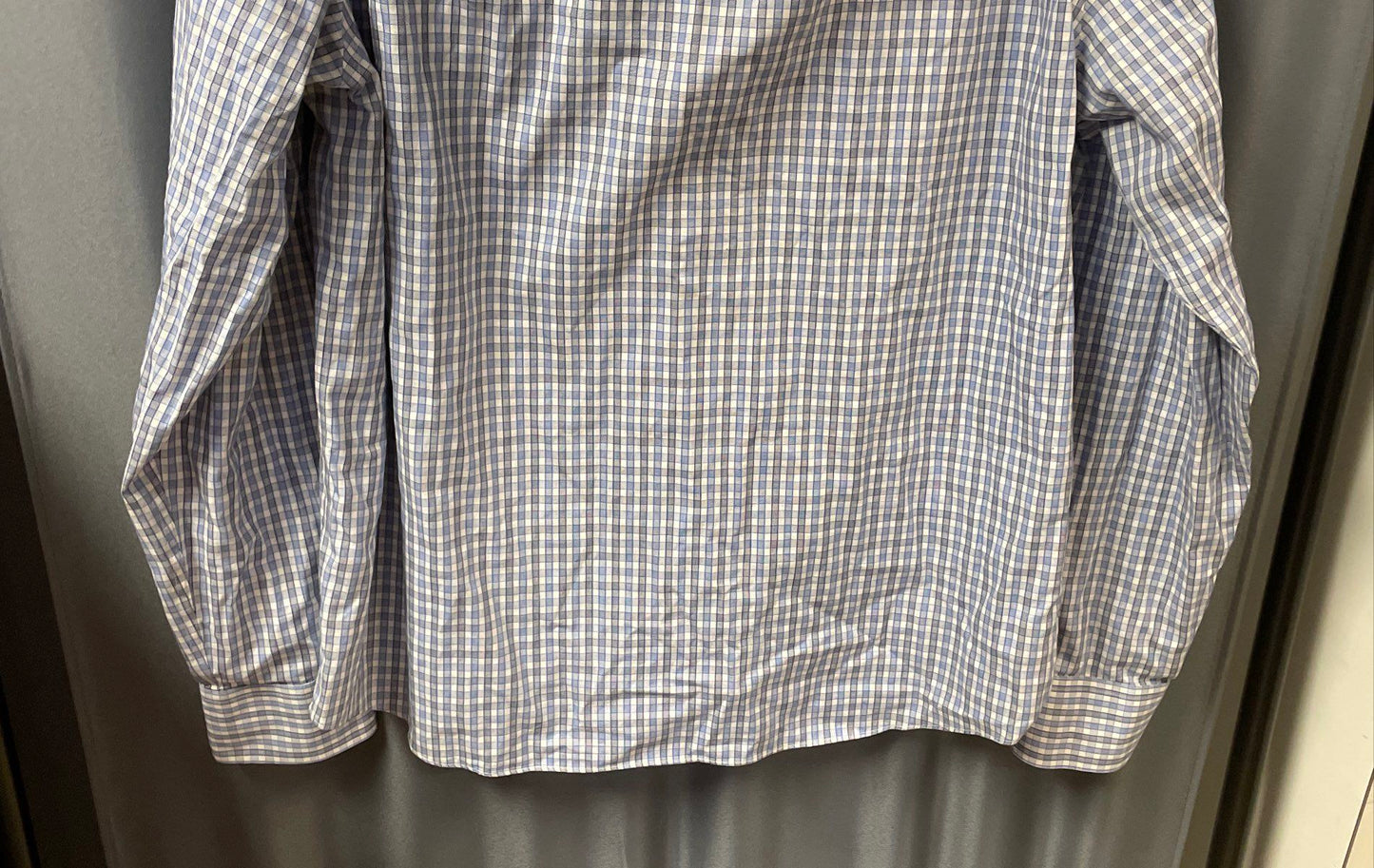 UNTUCKit Men's Durif WF Plaid Button Down Shirt Blue White Wrinkle Free Size XL